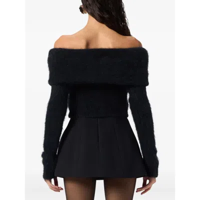 Blumarine Fabric Sweaters In Black