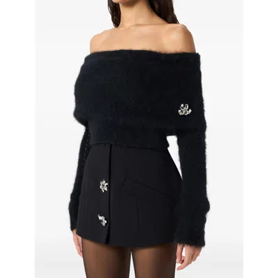 Blumarine Fabric Sweaters In Black