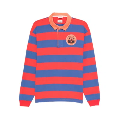 Bode Striped Cotton Polo Shirt In Red