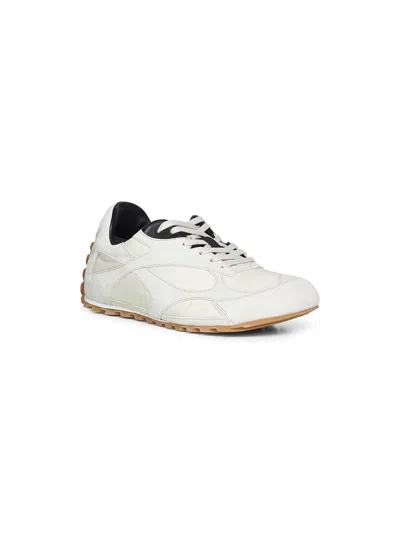 Bottega Veneta Men Sea Salt Suede And Nylon Orbit Flash Sneakers In Multi