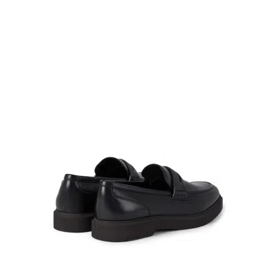Brunello Cucinelli Leather Monili Penny Loafers In Black