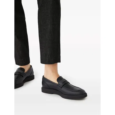 Brunello Cucinelli Leather Monili Penny Loafers In Black