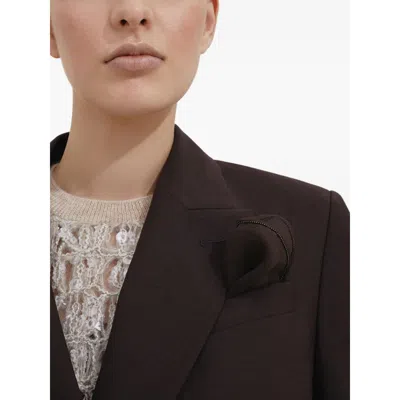 Brunello Cucinelli Tailored Blazer With Notched Lapels And Pockets In Brown