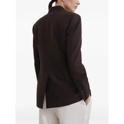 Brunello Cucinelli Tailored Blazer With Notched Lapels And Pockets In Brown