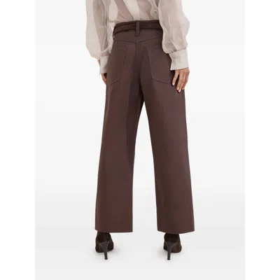 Brunello Cucinelli Cotton Moleskin Barrel Trousers In Brown