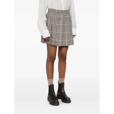 Brunello Cucinelli Grey Skirts - Pleated Skirts Women In Gray