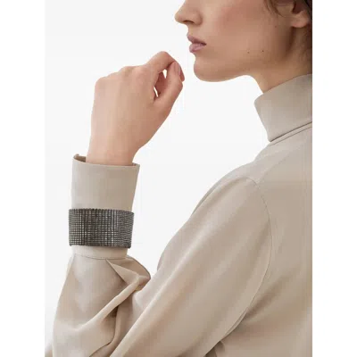 Brunello Cucinelli Turtle Neck Blouse In Neutral