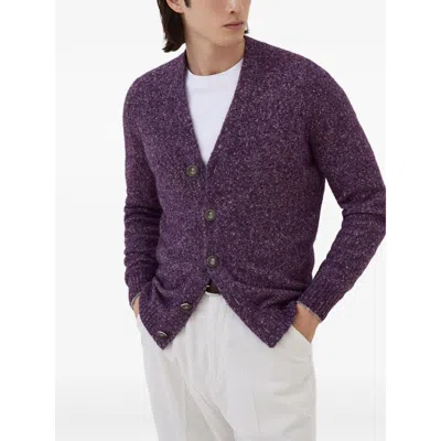 Brunello Cucinelli Cardigan Mit V-ausschnitt In Purple