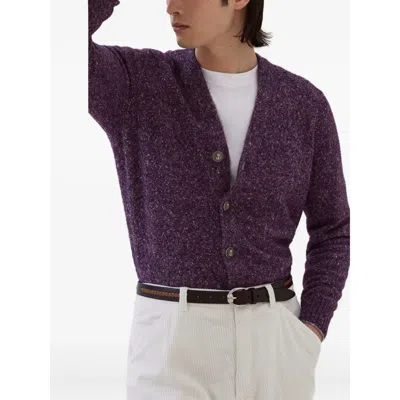 Brunello Cucinelli Cardigan Mit V-ausschnitt In Purple
