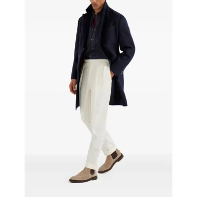 Brunello Cucinelli Cotton Jersey Crew Neck T-shirt With Faux-layering Clothing In Burgundy