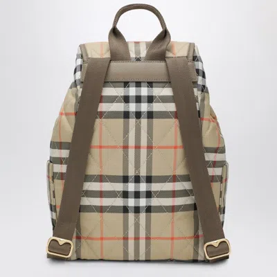 Burberry Beige Check Horseshoe Backpack Women In Multi