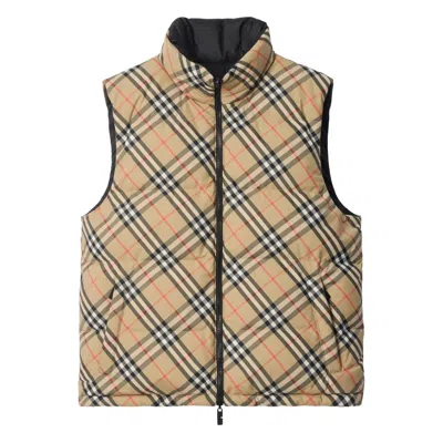 Burberry Snoshill Reversible Check Puffer Gilet Clothing In Multi