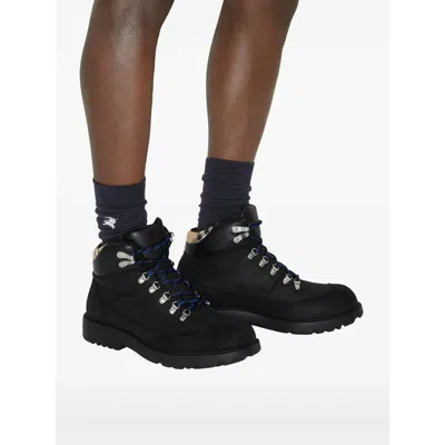 Burberry Suede Ankle Boots Padded Collar In Black