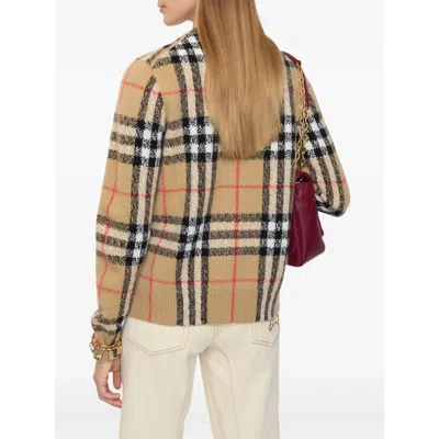 Burberry Clara Check Cashmere Crewneck Cardigan In Multi