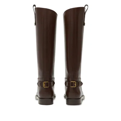 Burberry Cavalier Equestrian-knight Calf Leather Boots In Brown