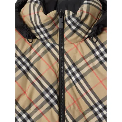 Burberry Reversible Check Puffer Jacket In Brown