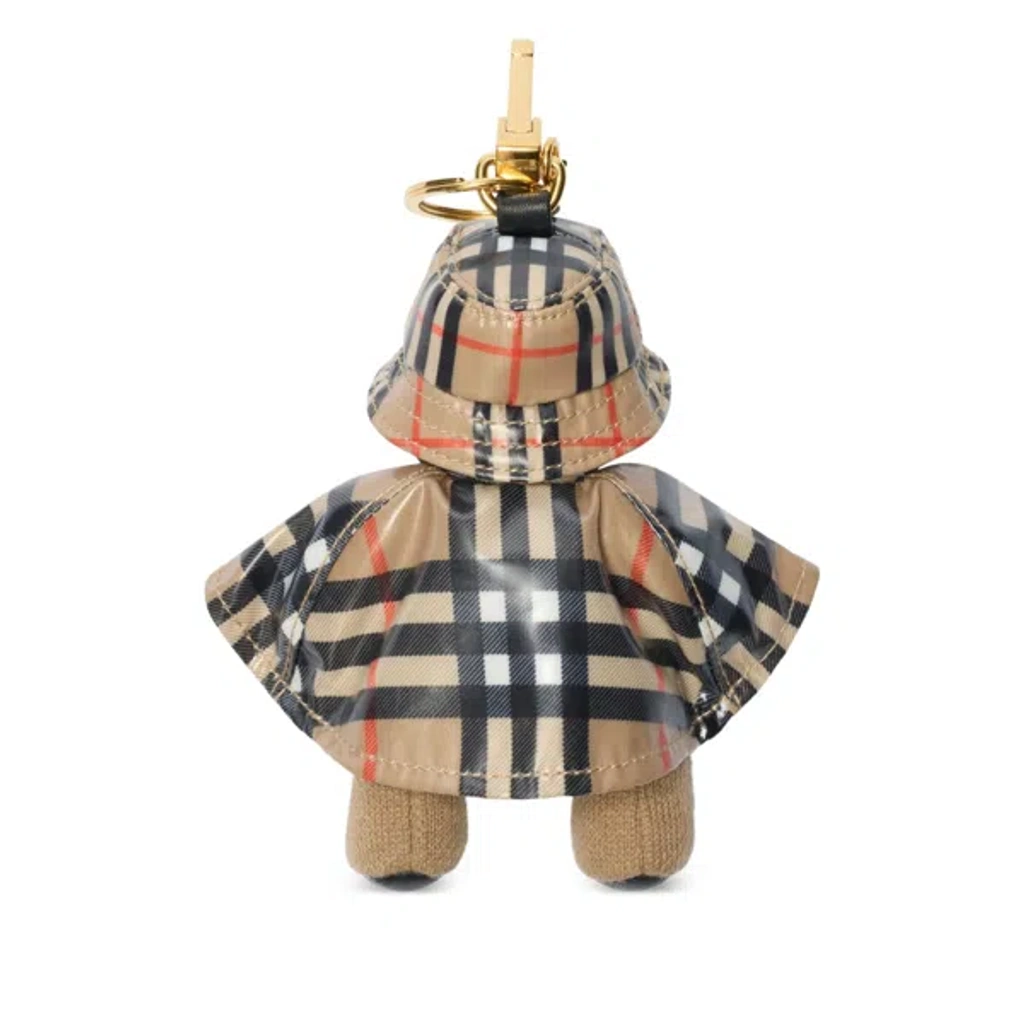 Burberry Thomas Bear Check-pattern Keyring In Neutral | ModeSens