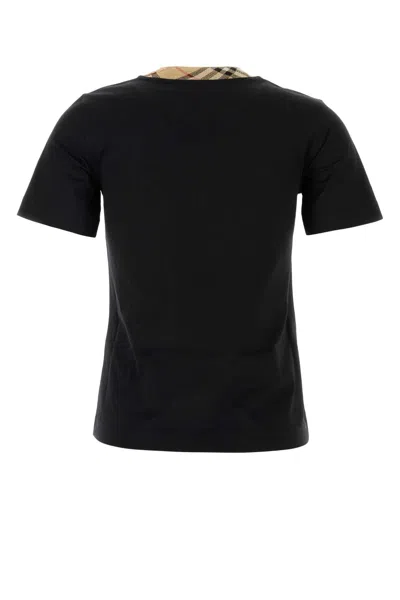 Burberry Women Black Cotton T-shirt In Black