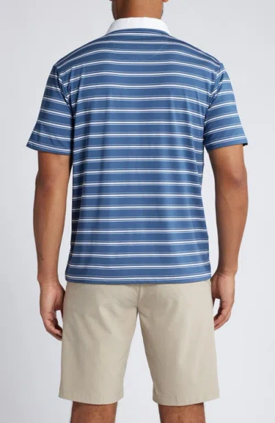 Swannies Barry Stripe Golf Polo In Blue