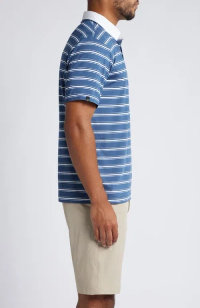 Swannies Barry Stripe Golf Polo In Blue