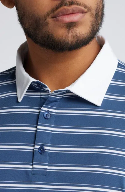Swannies Barry Stripe Golf Polo In Blue