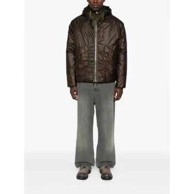 C.p. Company Hooded Drawstring Jacket In Brown
