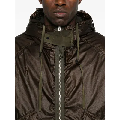 C.p. Company Hooded Drawstring Jacket In Brown