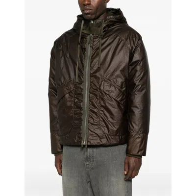 C.p. Company Hooded Drawstring Jacket In Brown