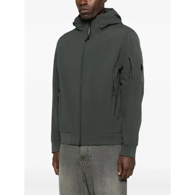 C.p. Company Hooded Zip-front Jacket In Gray