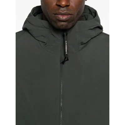 C.p. Company Hooded Zip-front Jacket In Gray