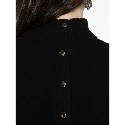 Carven Long-sleeved Knitted Cardigan In Black
