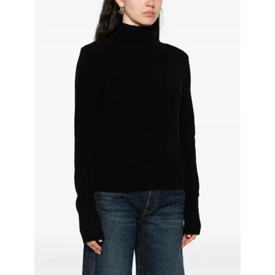 Carven Long-sleeved Knitted Cardigan In Black
