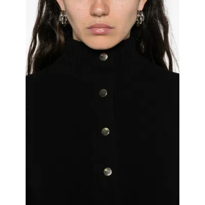Carven Long-sleeved Knitted Cardigan In Black