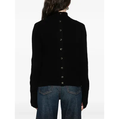 Carven Long-sleeved Knitted Cardigan In Black