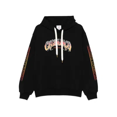 Casablanca Printed Hooded Sweatshirt In Black