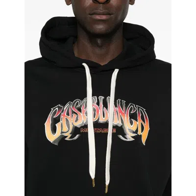 Casablanca Printed Hooded Sweatshirt In Black