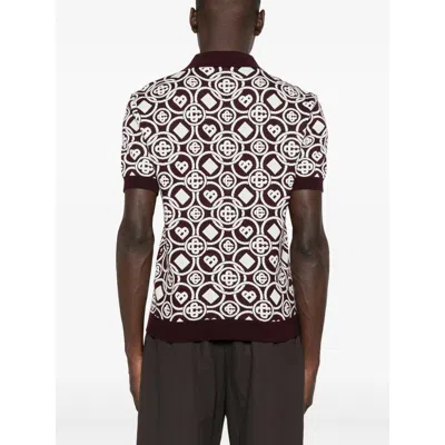 Casablanca Monogram Knit Short-sleeved Polo T-shirt In Multi