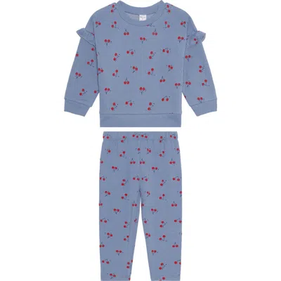 Petit Lem Kids' Print Sweatshirt & Sweatpants Set In Blue