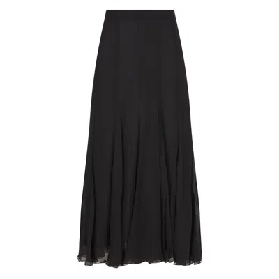 Chloé Maxi Skirt With Sheer Overlay And Flowy Design In Black