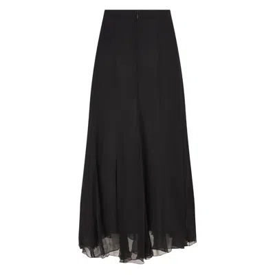 Chloé Maxi Skirt With Sheer Overlay And Flowy Design In Black