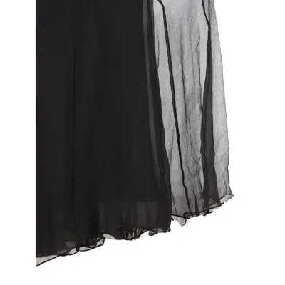 Chloé Maxi Skirt With Sheer Overlay And Flowy Design In Black