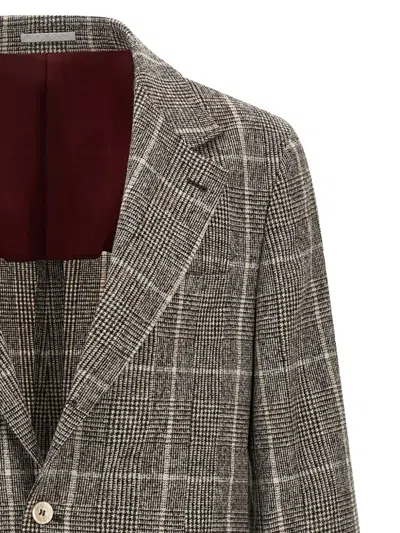 Brunello Cucinelli Wool Deconstructed Jacket In Brown