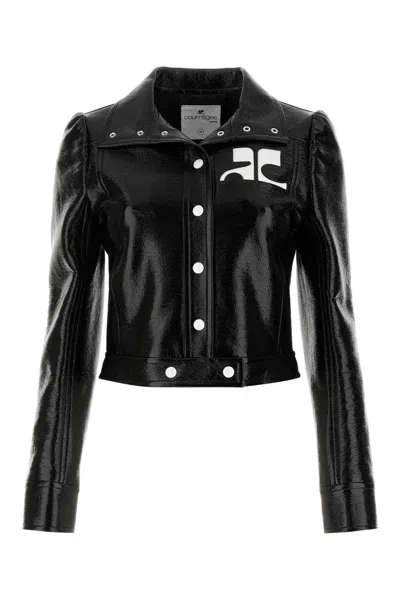 Courrèges Courreges Women Black Vinyl Blazer In Black