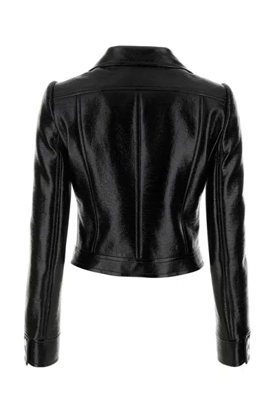 Courrèges Courreges Women Black Vinyl Blazer In Black