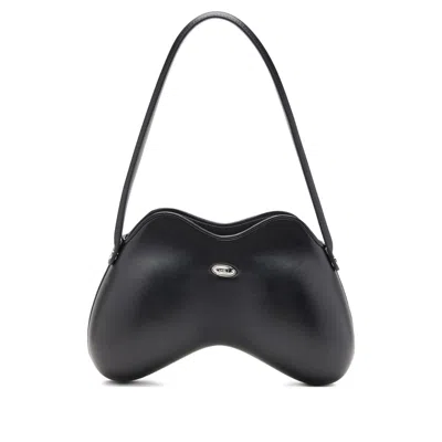 Diesel Double-d-shoulder Bag In Pu In Black