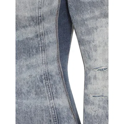 Diesel Shirt In Distressed Honeycomb Denim In Blue