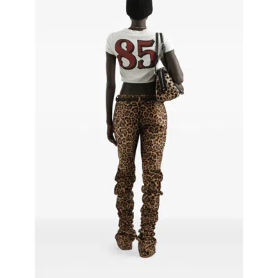 Dolce & Gabbana Graphic Print Cropped Top With Short Sleeves In White