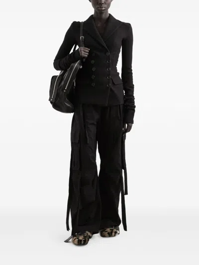 Dolce & Gabbana Double-breasted Jacket In Wool Cloth In Black