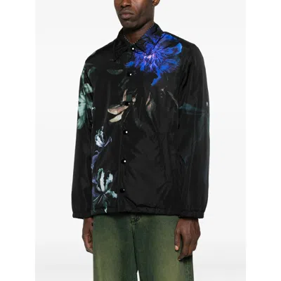 Dries Van Noten Floral Print Blazer Long Sleeves In Black