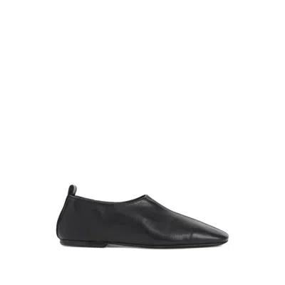 Dries Van Noten Soft Black Leather Loafers With Squared Toe In Black